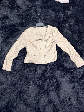 Women’s Cream Asymmetrical Zip Jacket